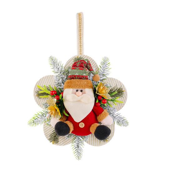 

Рождественская плюшевая кукла, подвесное украшение на дверь, милый венок снеговика/Деда Мороза для стены, входной двери, машины, домашнего декора C