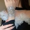 Delicate multi-strand sparkling flower bracelet, elegant Korean style for wedding party daily wear