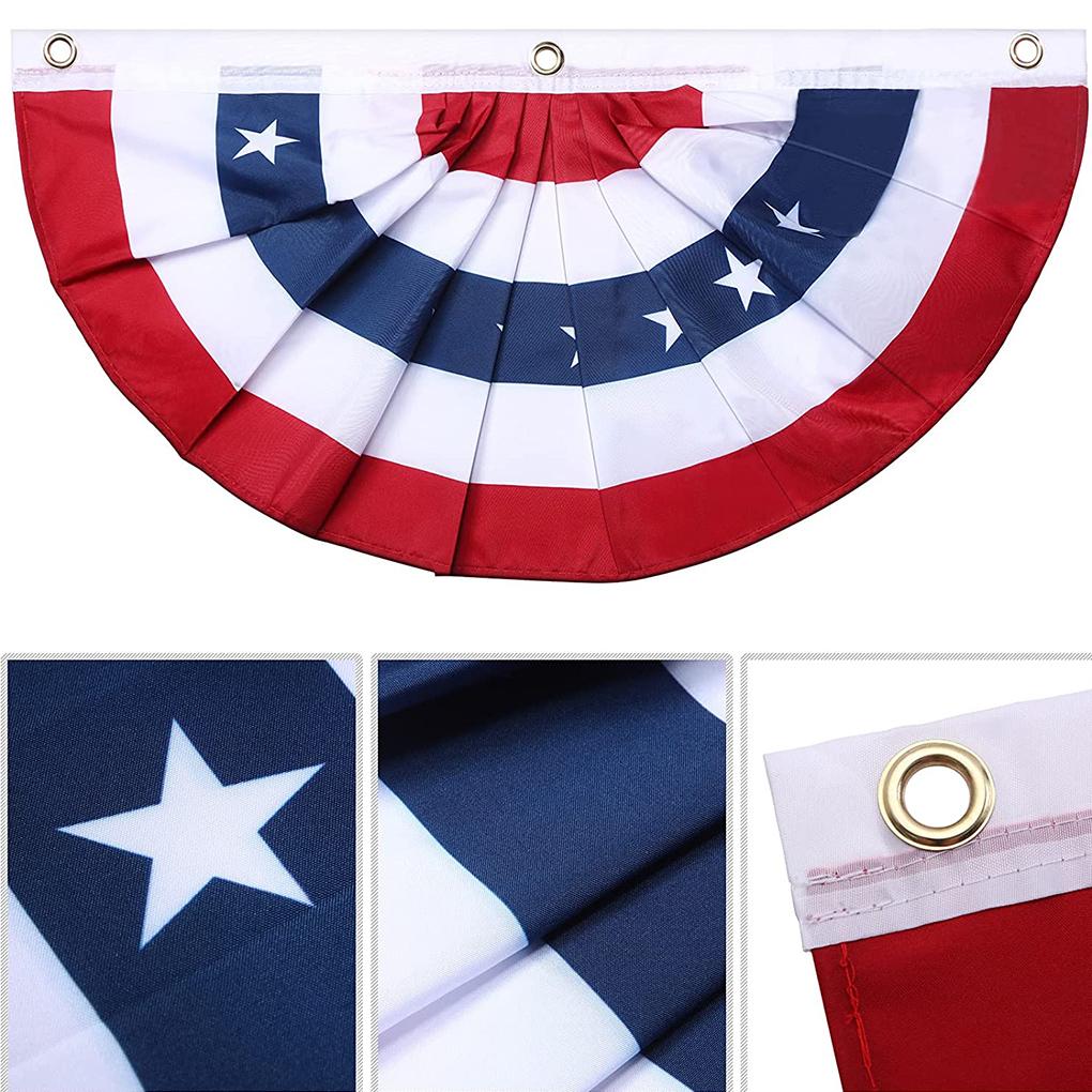 American Pleated Fan Flag, American US Bunting Flag Patriotic Stars