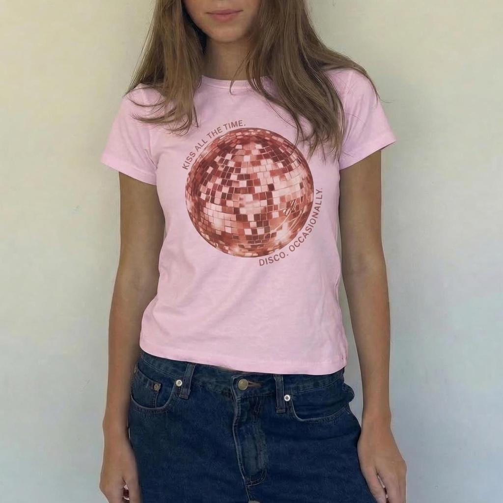 Harry Styles Kiss All The Time Disco Occasionally Disco Ball Graphic Baby Tee, Retro Y2K Concert Top, HS Tour Vintage TShirt and kids tshirt