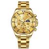 Men's Watch Stylish Black Popular Waterproof Quartz Analog Chronograph Stainless Steel Metal Band Simple Easy-to-Read Business Casual Fashion