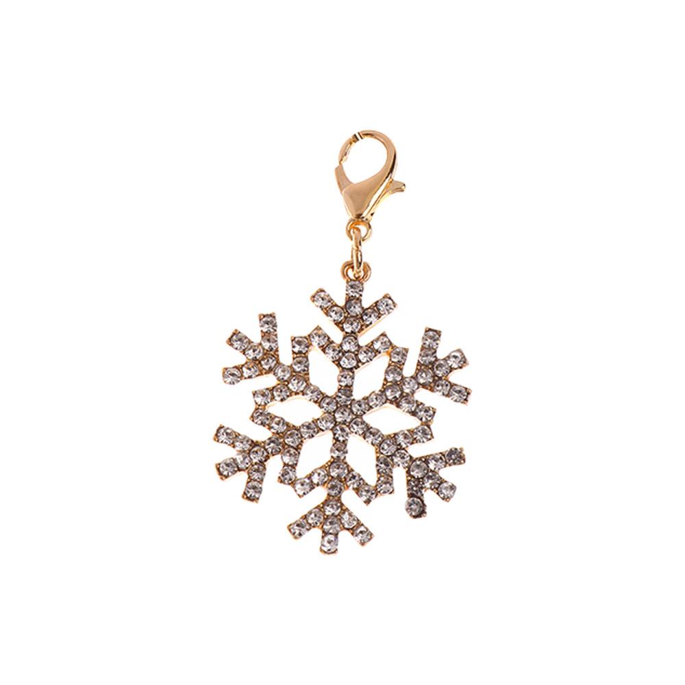 Hot Removable Crystal Christmas Gift for Woman Ladies Key Ring Pendant Snowflake Keychain Jewelry