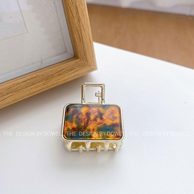 Elegant Vintage Square Hair Clip For Women Acetate Alloy Hairpin In Assorted Colors Trendy Geometric Hair Accessory