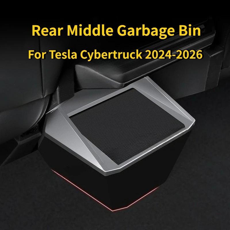 Rear Seat Storage Box for Tesla Cybertruck 2024-2026 Under Air Vent Storage Case Trash Can Organizer Modification Accessories