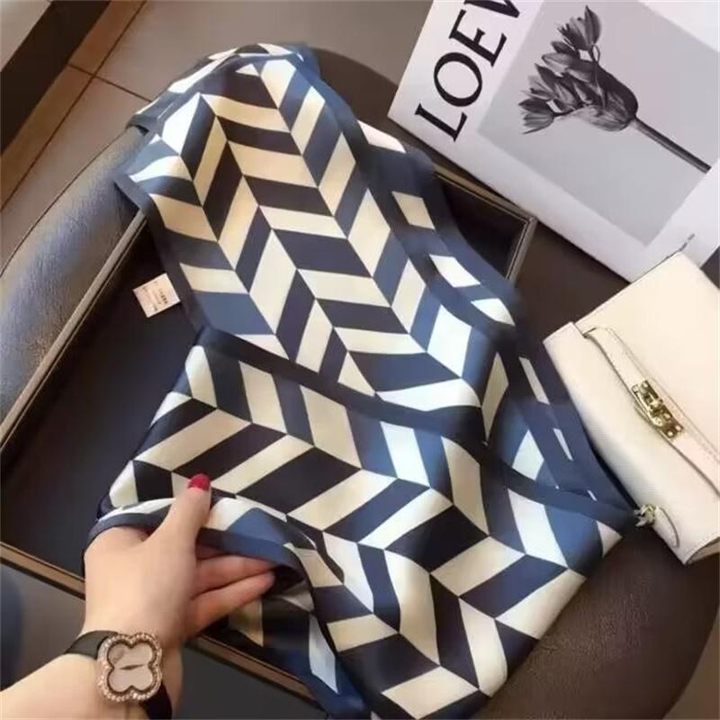 Luxury Design Silk Skinny Scarf For Women Fashion Hair Bands Neckerchief Soft Satin Lady Hands Bag Ribbon Neck Tie Scarf Female