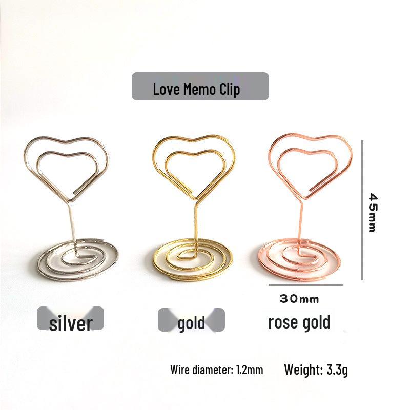 Peacock Round Memo & Business Card Holder - Heart-Shaped Desktop Metal Ornament