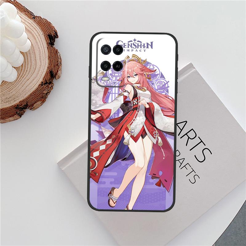 Genshin Impact Yae Miko Case For Oppo A15 A80 A60 A40 A94 A54 A98 A78 A18 A38 A58 A16 A76 A96 A17 A77 A74 A57S Cover