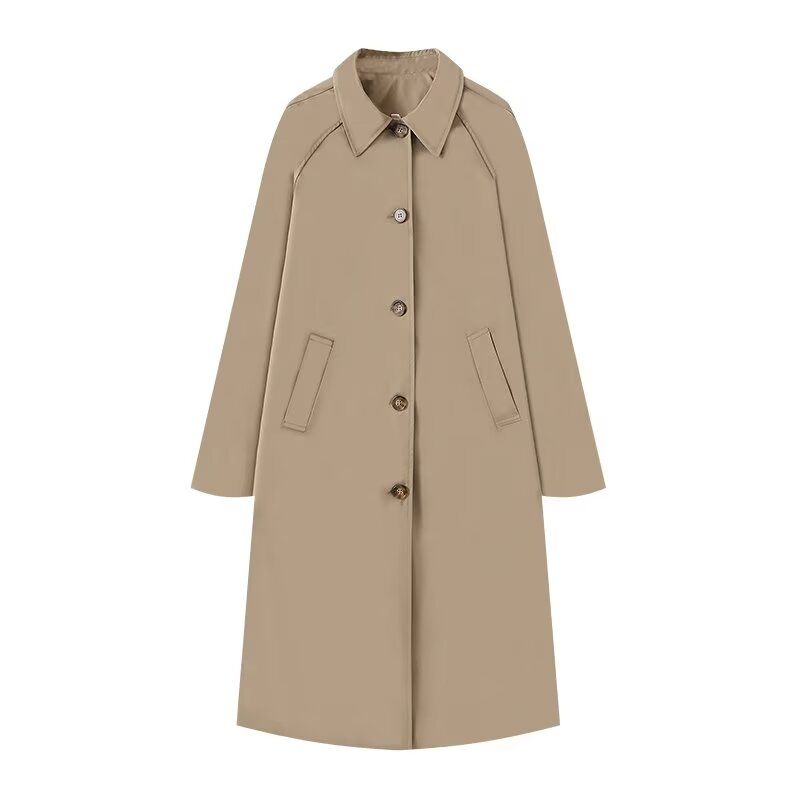 Kaslead New Arrival Women's Fashion Style Stylish Simple and Versatile Casual Single-Breasted Trench Coat Outwear