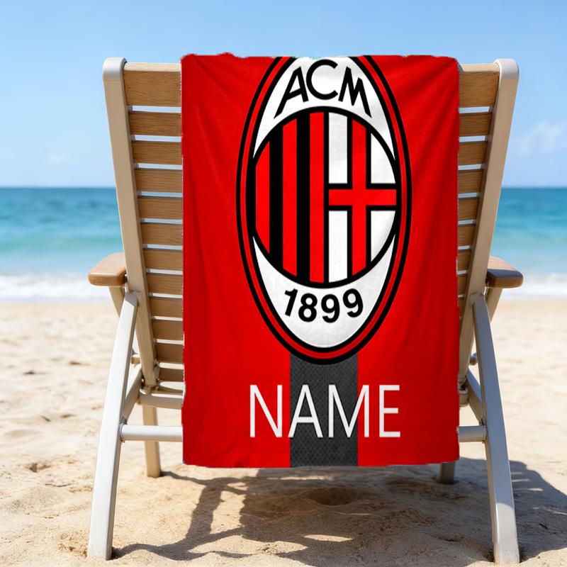 1pc Football26 Beach Towel with Custom Name, Beach/Swimming/Bath/Picnic/Camping Towel, Suitable for Seaside Beaches