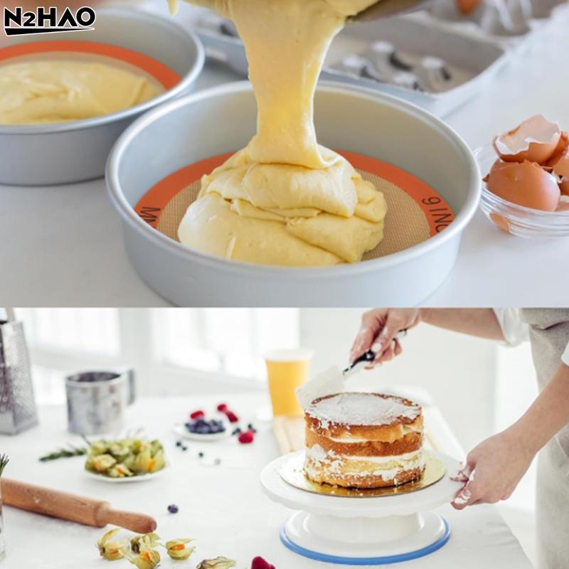 1/3PCS Round Silicone Perforated Baking Mat, Non-Stick Reusable Baking Sheets, For Pizza, Bread, Cake Pan, Air Fryer, Oven
