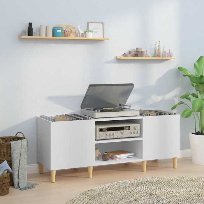 VidaXL Record Cabinet White 121x38x48 Cm Engineered Wood 831925