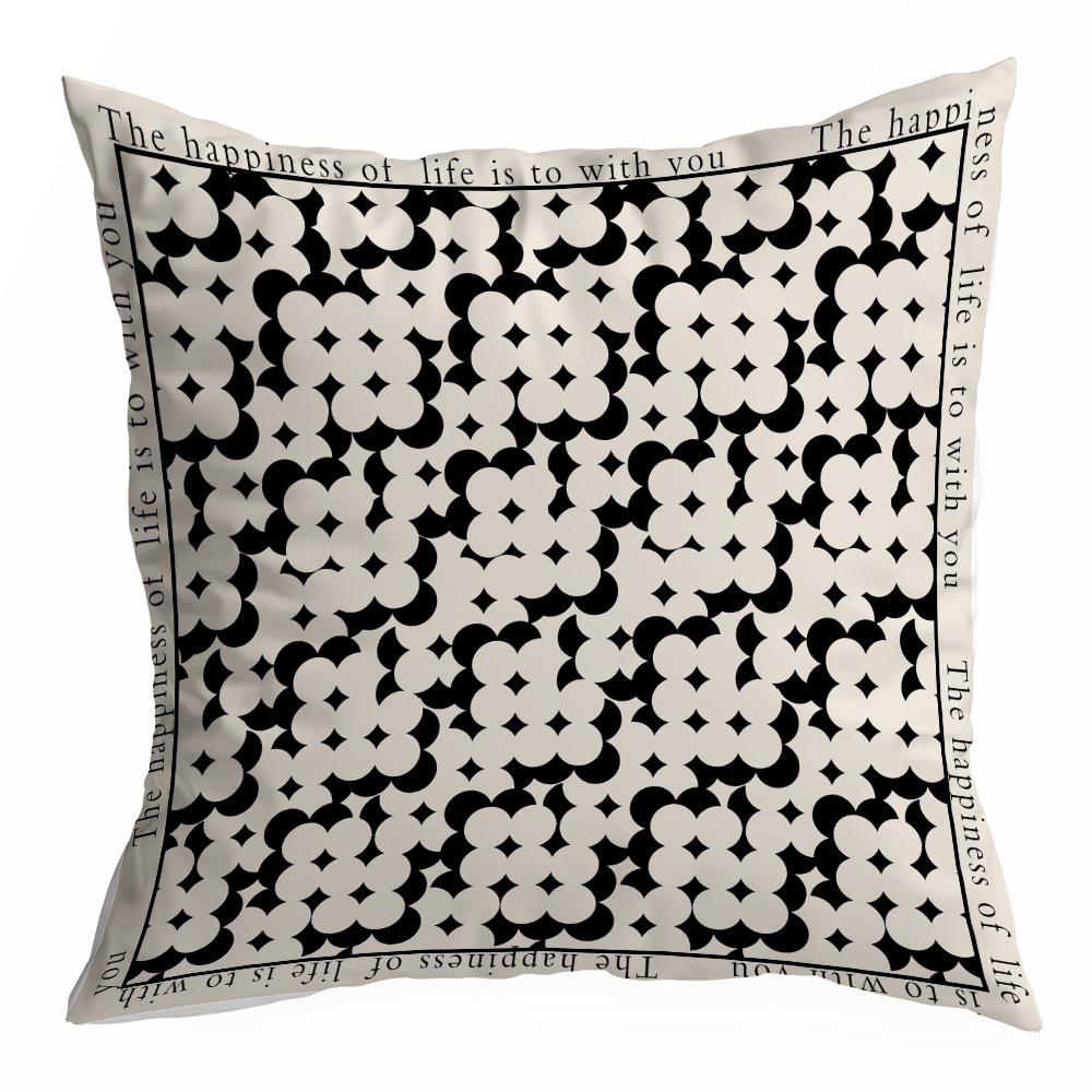 European Style Retro Lamp Luxury Pillow Case Living Room Sofa Bedroom Backrest Cushion Geometric Plaid Home Ornament Pillow