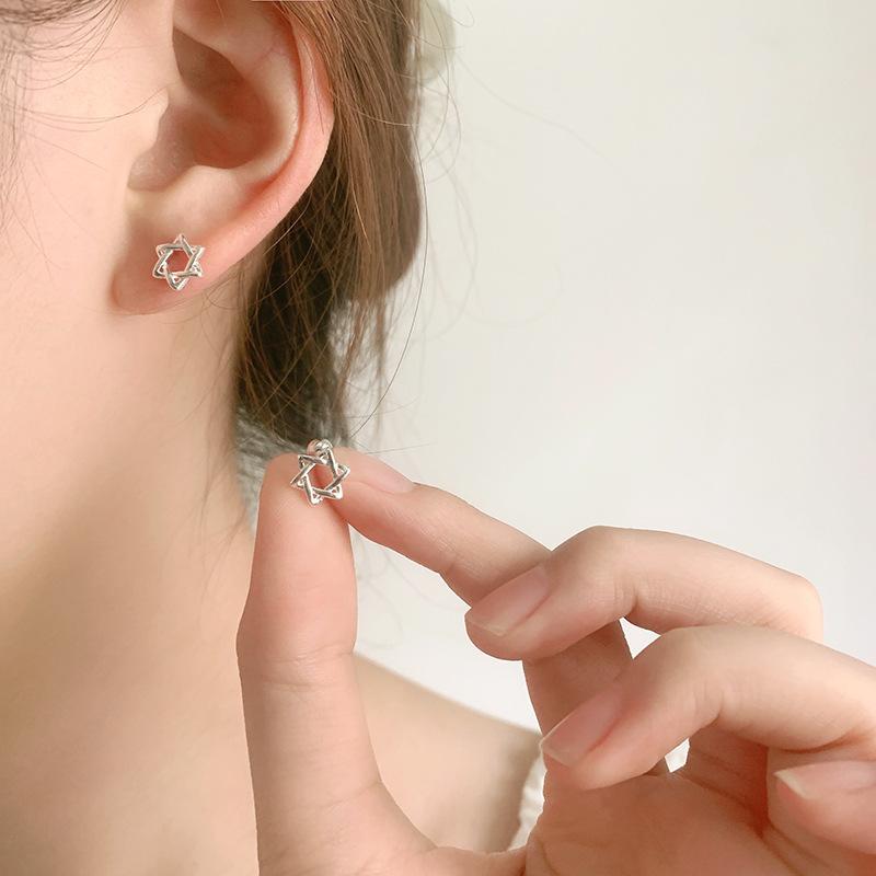 Star Screw Back Stud Earrings For Women Summer Hypoallergenic Niche Elegant High End Temperament Jewelry