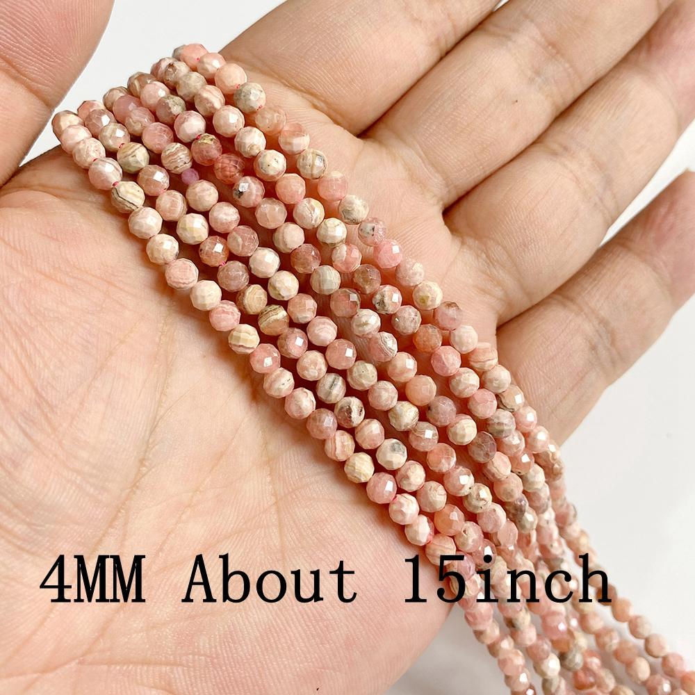 Natural Rose Pink Rhodochrosite Loose Round Heart Flat Chips Beads for Jewelry Making Bracelets Necklace DIY Accessories