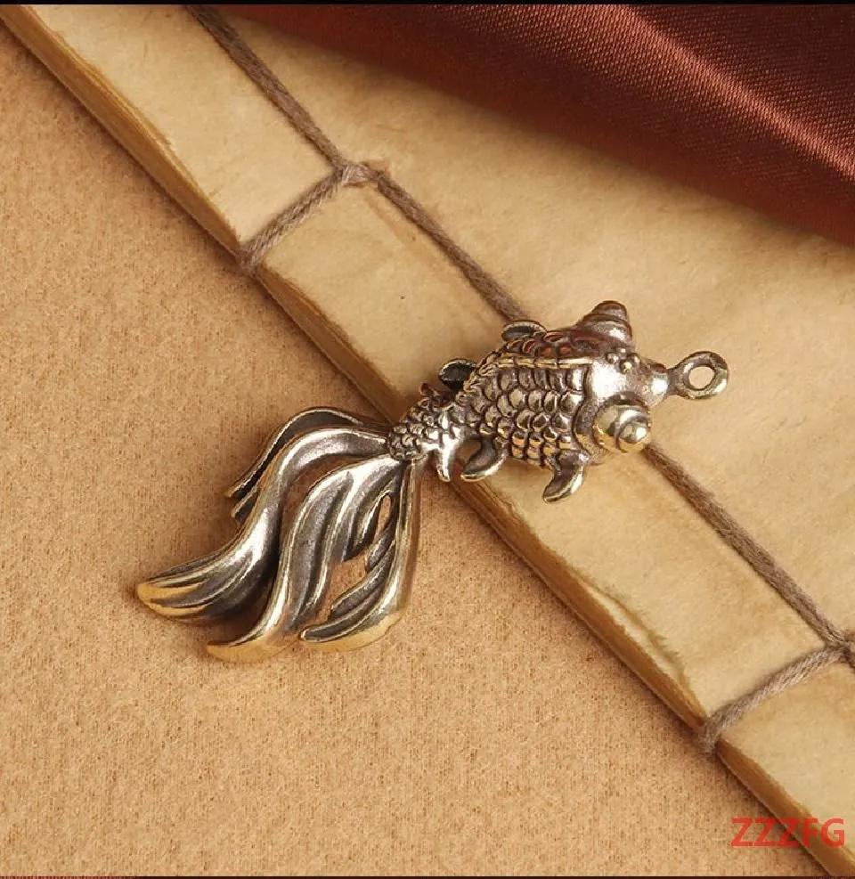 Brass Fish Keychain Antique  Fish Car Keychain Accessories Pendant Ornament