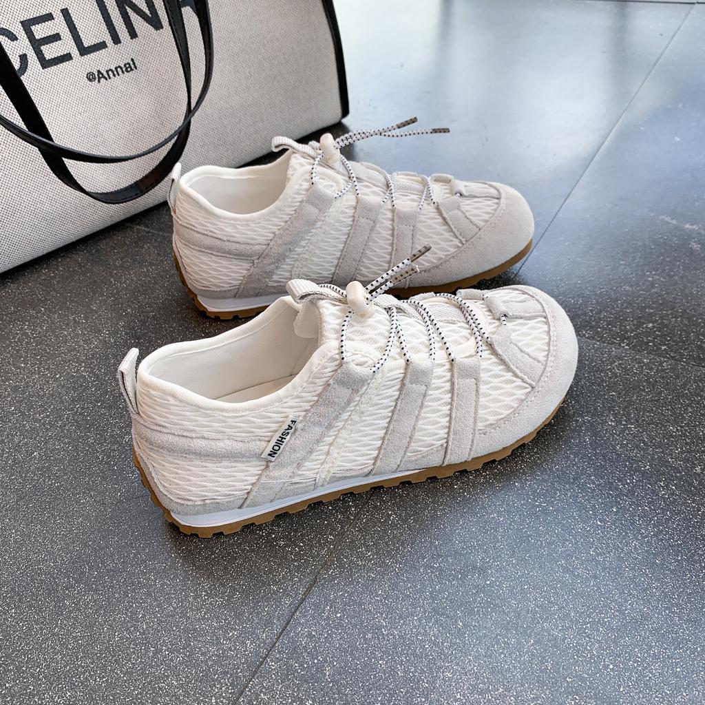 Breathable Mesh German Training Shoes Women's 2025 Summer New Popular Niche Retro Forrest Gump Shoes Flat Casual Sports Shoes