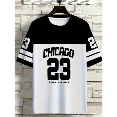 חולצת טי גרפית לגברים שיקגו 23 שרוול קצר ספורט חולצת טי לנשים יוניסקס קז'ואל ליומיום קיץ חולצת טי מרוצים לגברים