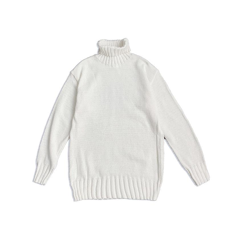 Pánský jednobarevný rolák - Hongkongský styl, inspirovaný Koreou, volný střih, trendy pro páry a studenty