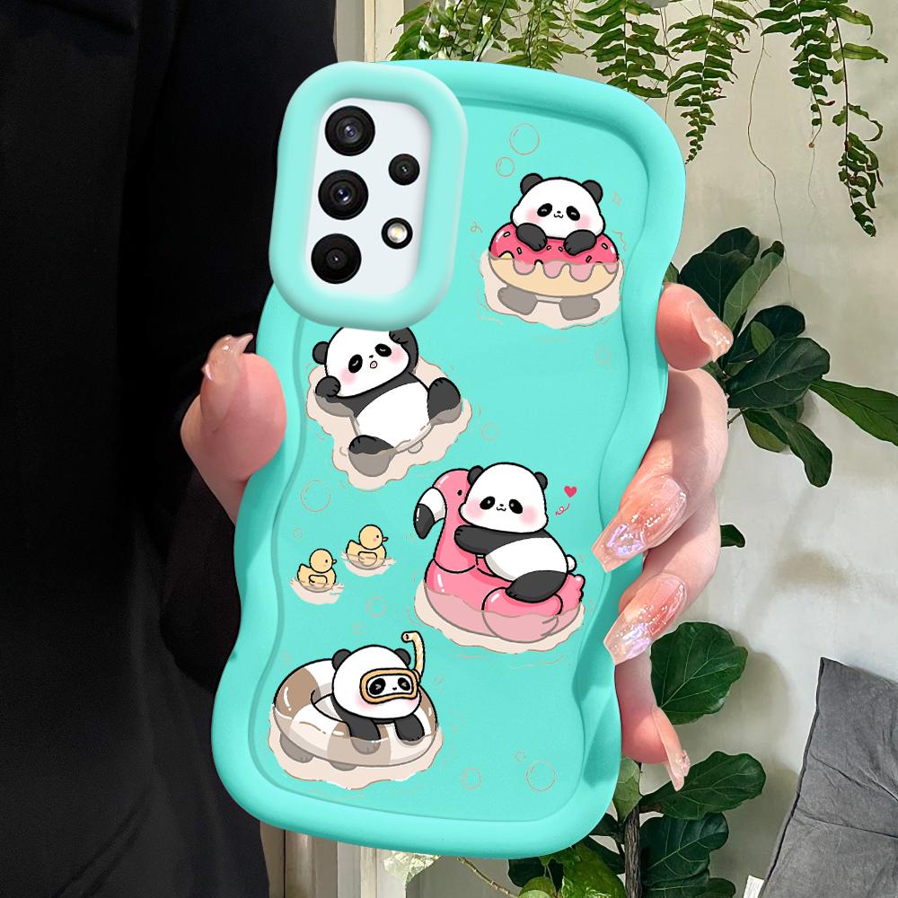 

Окрашенный узор Big Wave Edge Мягкий силиконовый материал Macaron чехол для телефона противоударный защитный резиновый чехол для Samsung Xiaomi Poco Redmi Xiaomi Poco C75 5G синий