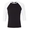 Canvas 3/4-ermet baseball T-skjorte for menn