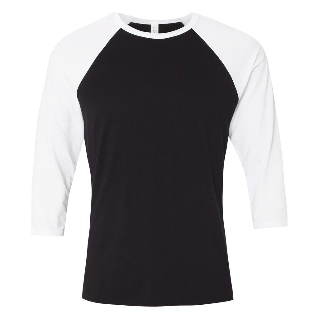 Canvas 3/4-ermet baseball T-skjorte for menn
