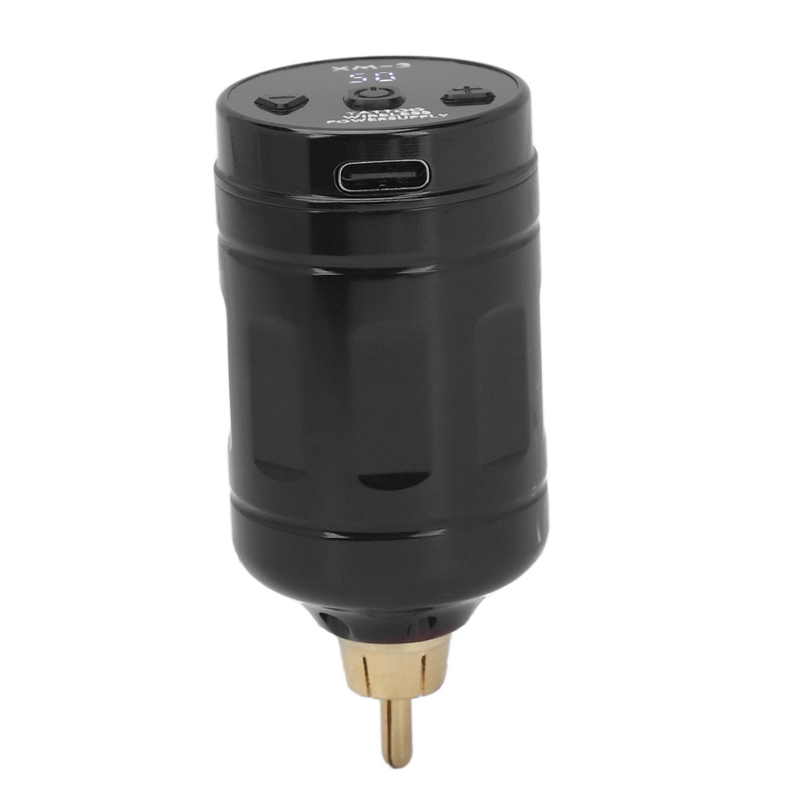 

Беспроводной блок питания для татуировки с интерфейсом RCA емкостью 2000 мАч, аккумулятор для тату-машинки с USB-перезаряжаемым разъемом чёрный