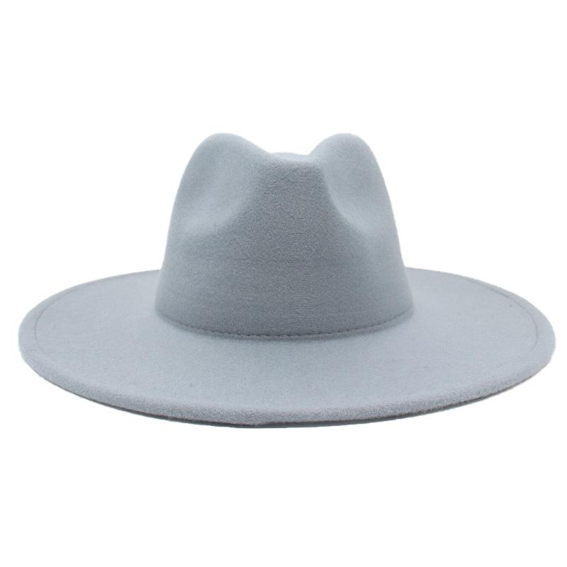Big Brim Solid Color Cashmere Felt Hat Jazz Hat French Top Hat