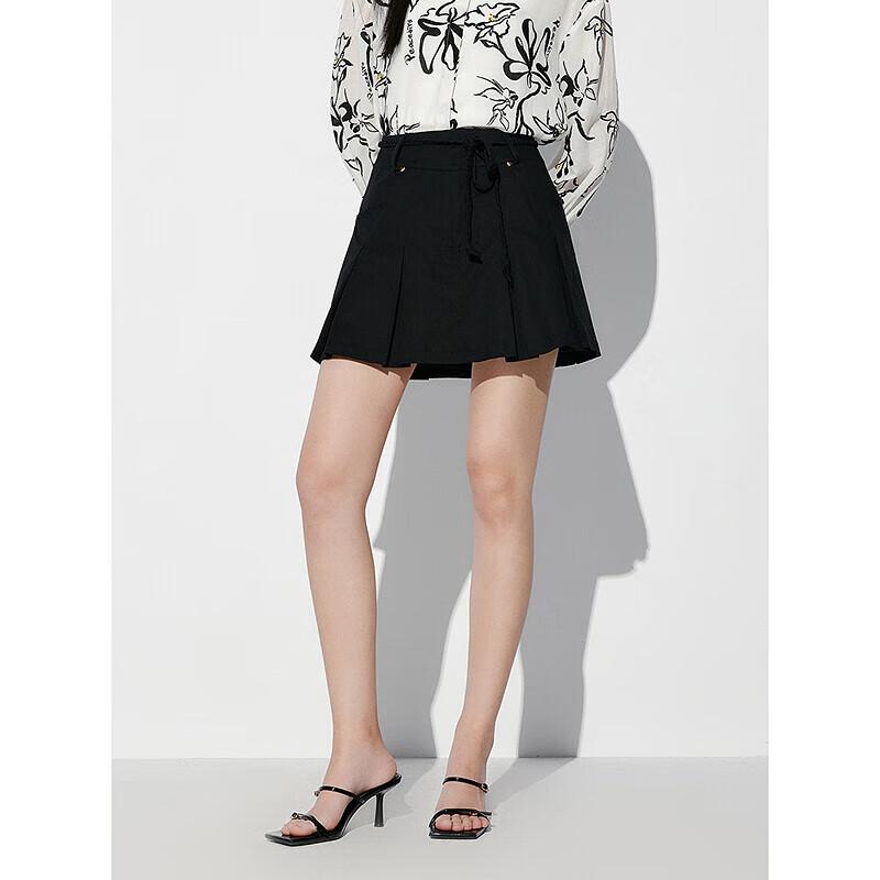 PEACEBIRD Women s Pleated Denim A-Line Skirt L