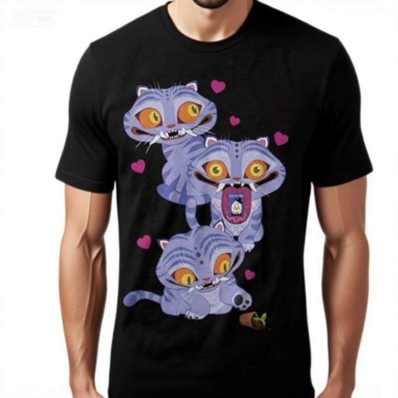 Kpop Demon Hunters Chibi Derpy Stack - Adult 3D Graphic T-Shirt S