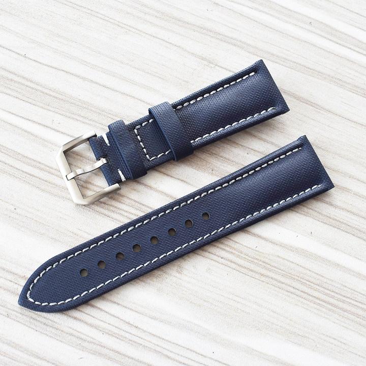 

Ремешок для часов из коровьего нейлона для водонепроницаемой ткани Оксфорд, черный, синий, мужской кожаный ремешок для часов с металлической пряжкой 18-24 мм 22mm