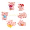 Pack of 6 Cartoon Pink Pig Statues Miniatures for Car Dashboard and Home Decors top sale