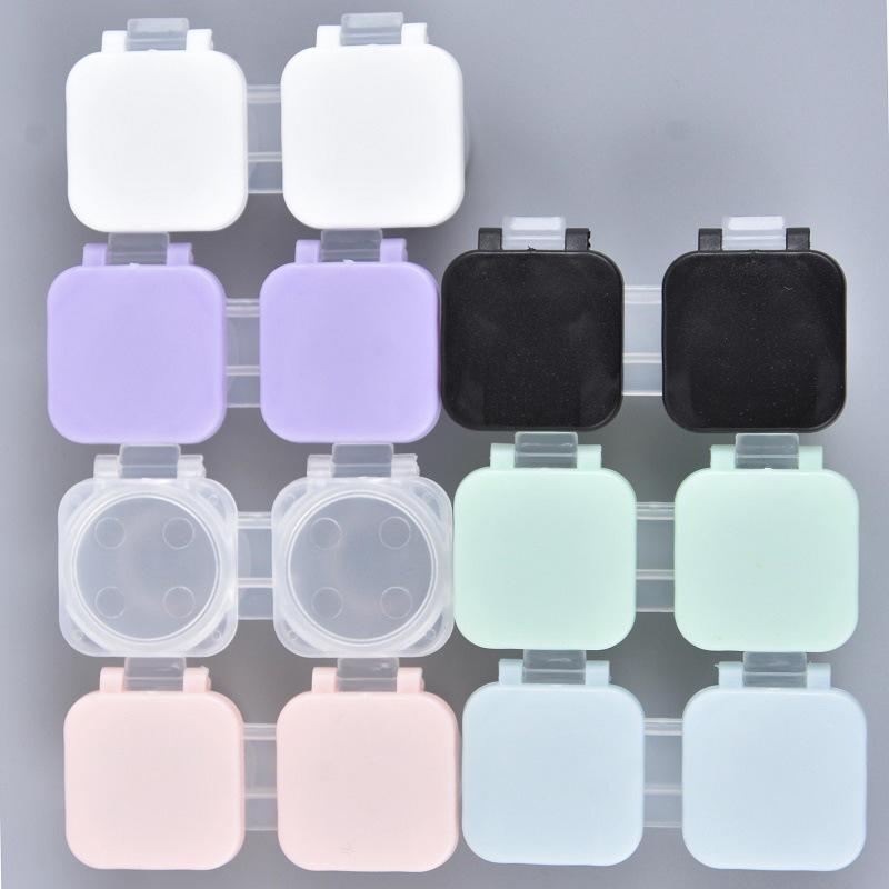Snap Button High-End Transparent Contact Lens Storage Case for Four Pairs