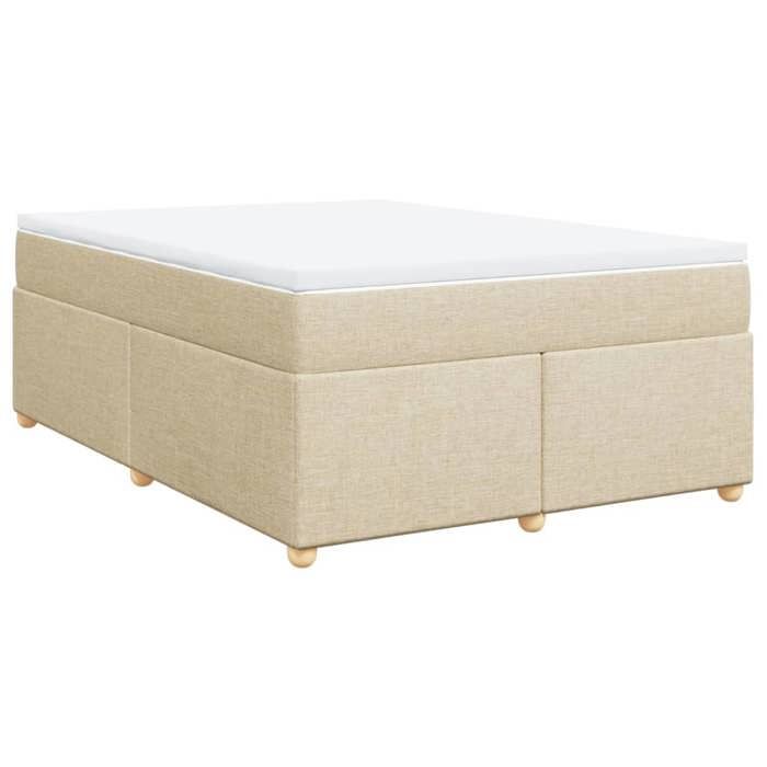 Maison Exclusive - Sommier à lattes de lit avec matelas Crème 140x200 cm Tissu
