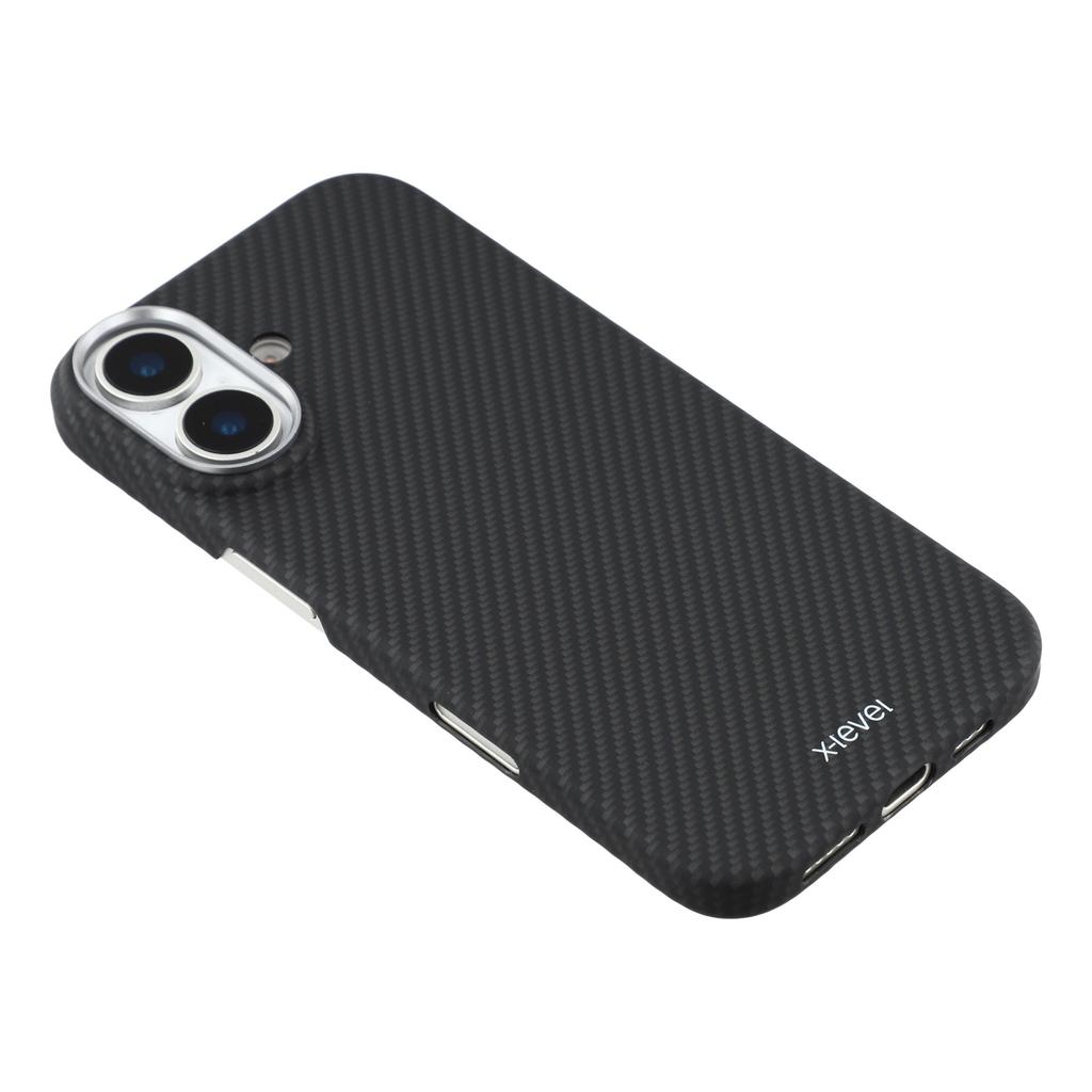 X-LEVEL For iPhone 17 Case Carbon Fiber Texture Hard PC Phone Cover Anti Shock
