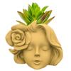 Rose Girl Concrete Silicone Pot Mold Succulent Flowerpot Clay Cement Plaster Molds DIY Home Garden Flower Pots Mould