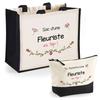 Tote Bag (tote Bag) - PLANETEE - Duo Jute Tote Bag & "Top Florist" Pouch - Jute & Cotton - 33x42 Cm - French Manufacturing