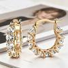 Yanbai Elegant Zircon-Studded Copper Earrings - High-End European/American Style
