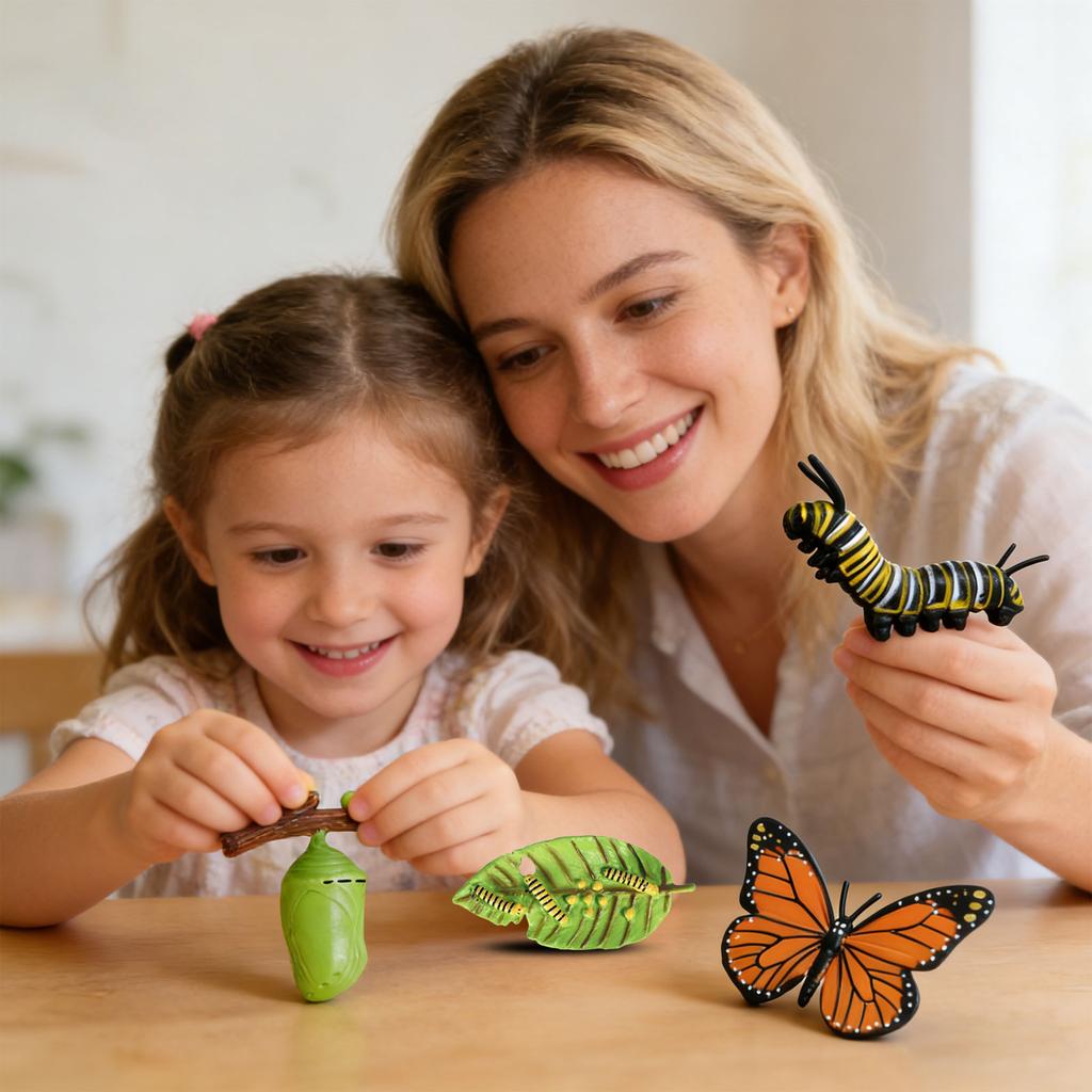 Kids Childrens Christmas Board Games for Children Tasteless Life Cycle Statues Growth Cycle Stages PP Figures Learning Educational Stocking for