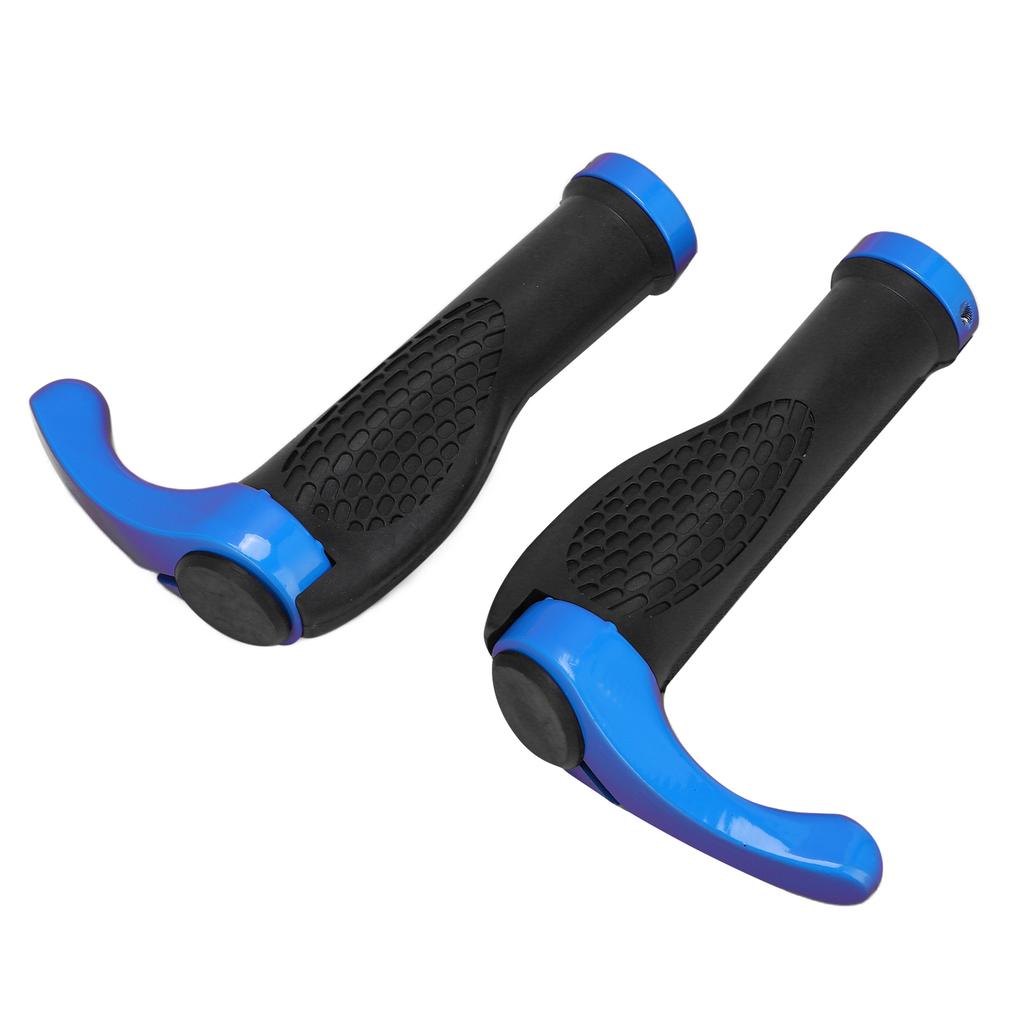 2PCS Bicycle Handlebar Grip Rubber Ox Horn Handlebar Cover for Mountain BikesBlue