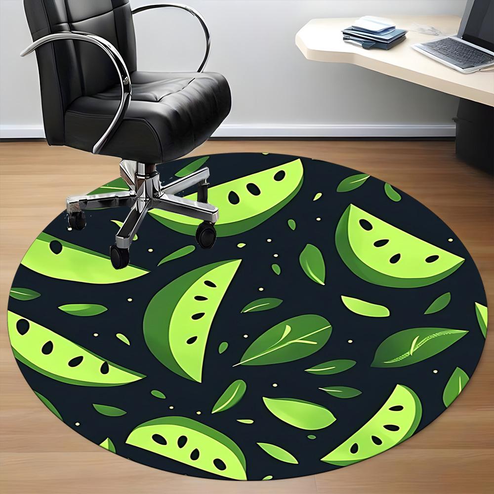 1pc Watermelon Pattern Office Round Rug, Carpet for Office, Gaming, Lightweight Round Floor Mat Yy260205068