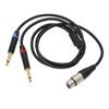 Y Splitter Dual 6.35mm Male To XLR Female 24K Gold Plated Microphone Splitter Cord  Home Studio