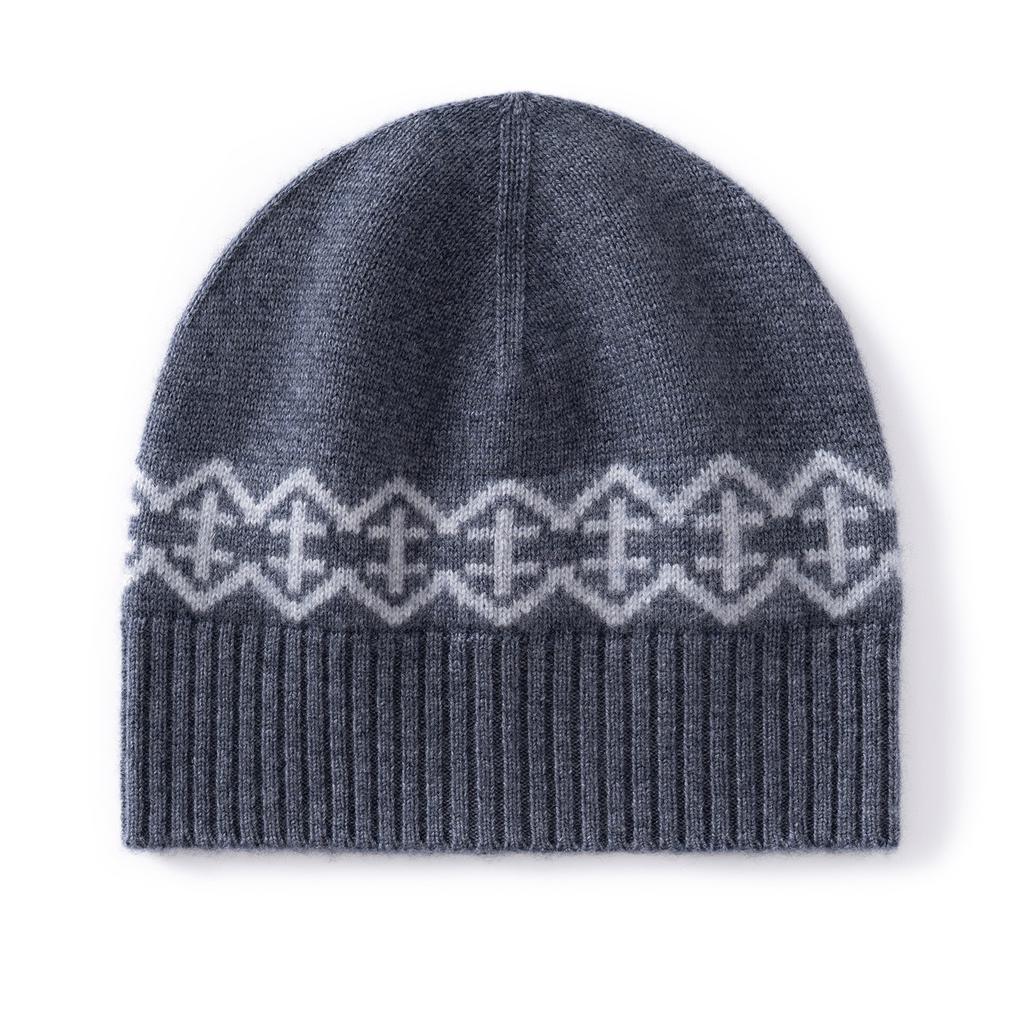 Cashmere Hat Women's Fair Island Knitted Wool Hat Autumn and Winter Ear Protection Cold Hat Premium Sense