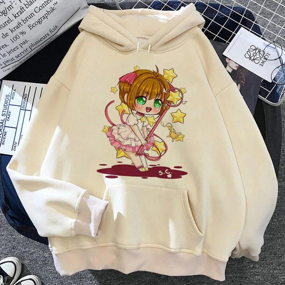 

Cardcaptor Сакура толстовки женские японские зимние винтажные рубашки с капюшоном женская кавайная одежда унисекс 4XL