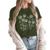 Women's Fashion Casual Printed Short Sleeve Round Neck Pullover Tops