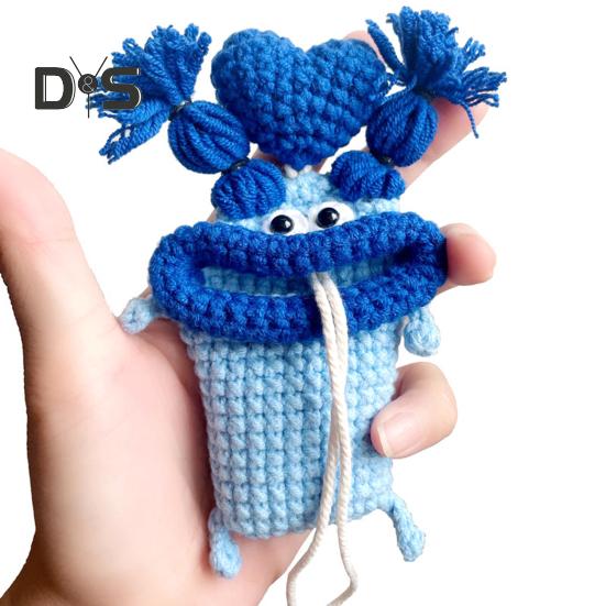 

Чохол для автомобільних ключів з великим ротом Мультфільм Універсальний брелок для пульта дистанційного керування Забавний протектор для ключів В’язана сумка Смішні подарунки для жінок P