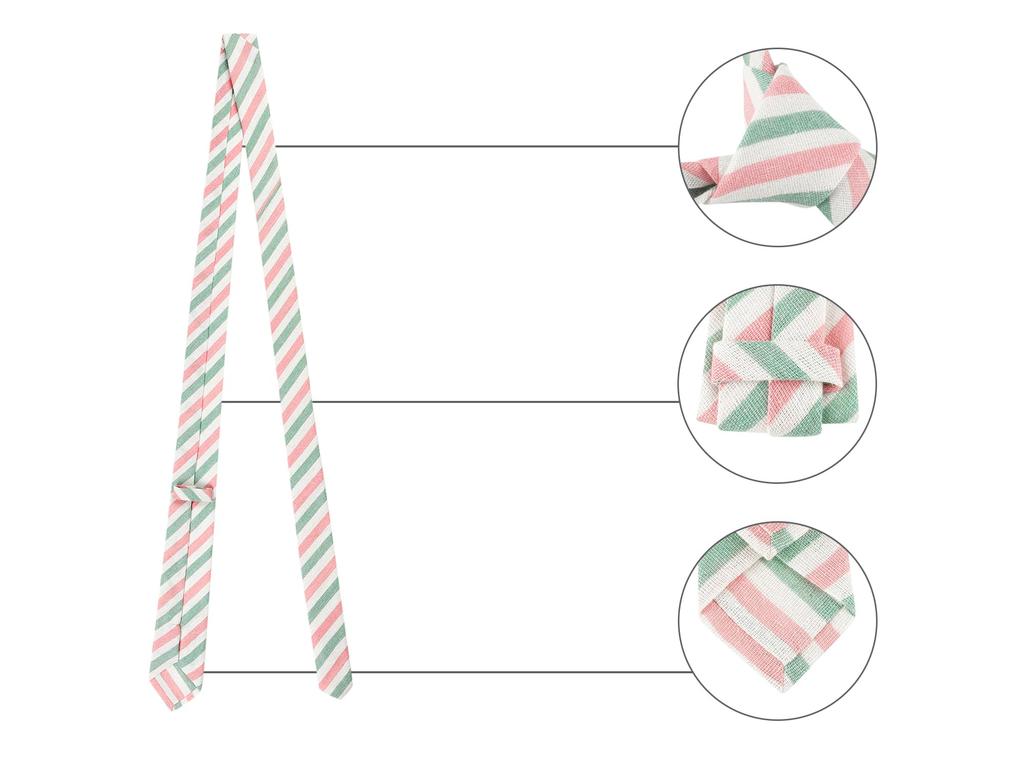 [Allegra K] Men's Striped Linen Self-Tie Necktie for Business Casual Office Wear
