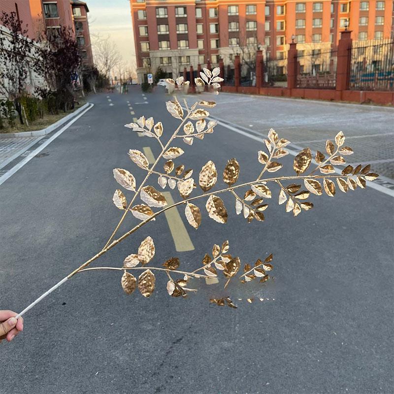 Golden Artificial Plants Maple Leaf Christmas Decor Home Living Room Desk Decor