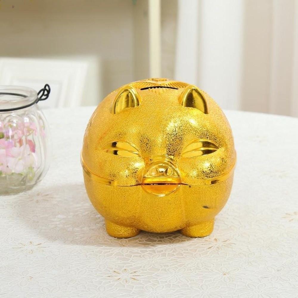 Durable Animal Pig Plastic Piggy Bank Plastic Frosted Pig Money Jar Gold Pig Thickened Coin Saving Box Festive Occasions