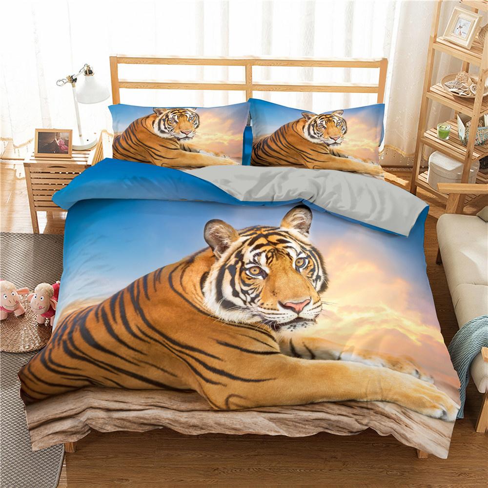 3D Printed Bedclothes Tiger Duvet Cover Set Single Twin Double Queen Size Bedding Set Comforter Cover Set Animal Bedding Set