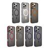 KEYSION Shockproof Magnetic Case for iPhone 15 16 Pro Max 15 Plus 16e Matte Translucent PC+TPU Color Blocking Phone Cover